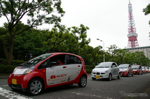 【洞爺湖サミット】電気自動車でCO2削減キャラバン…東京を出発