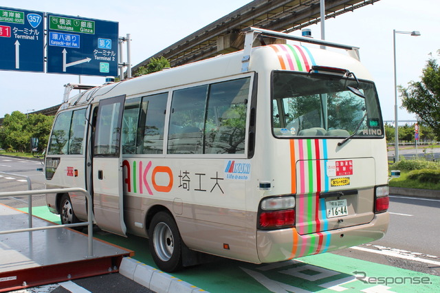 羽田空港 自動運転バス実証実験で計測を繰り返す埼玉工業大学自動運転AIバス（2020年6月21日）戦略的イノベーション創造プログラム（SIP）第2期）