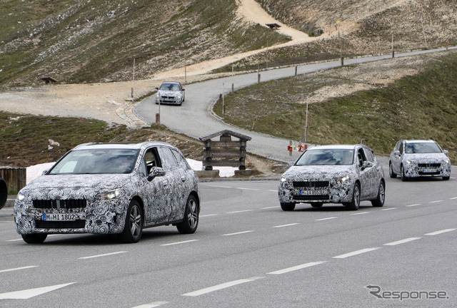 BMW 2シリーズ アクティブツアラー　開発車両スクープ写真