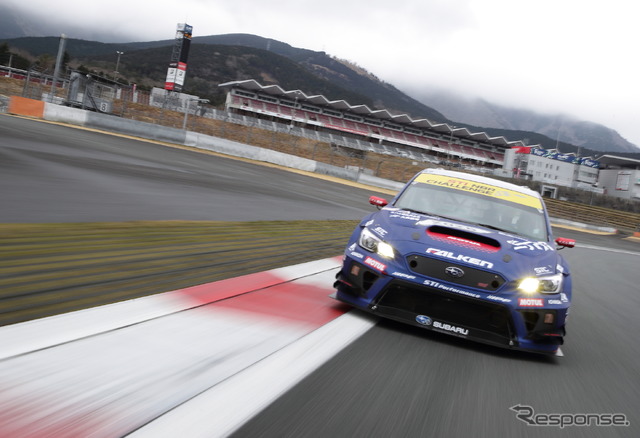今年2月、ニュルブルクリンク24時間レース参戦に向けてSTI陣営が実施した「シェイクダウン」の模様(場所は富士スピードウェイ)。