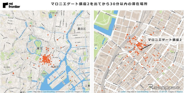 マロニエゲート銀座2を出てから30分以内の滞在場所