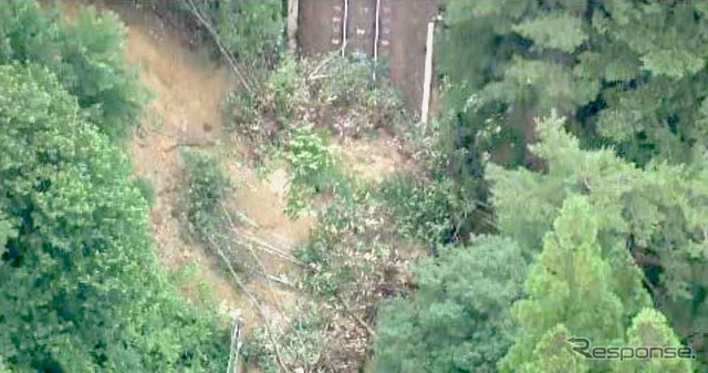 高山本線飛騨一ノ宮～高山間の被災現場。