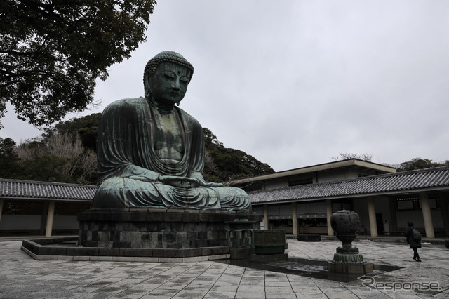 人気のない鎌倉大仏（3月29日）