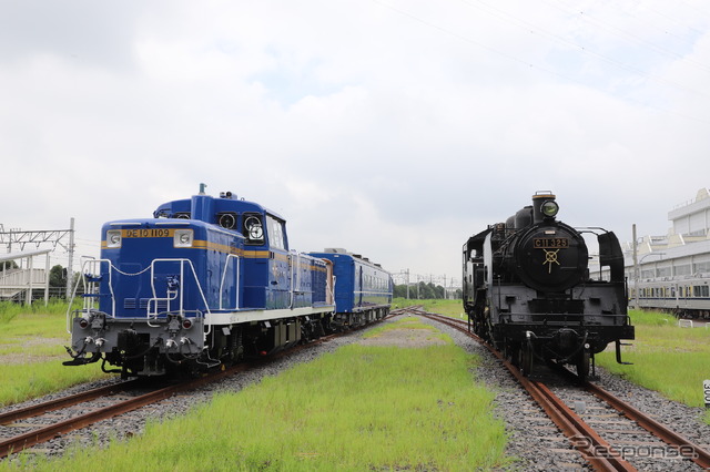 C11 325(向かって右)とDE10 1109+スハフ14 501(南栗橋車両管区)