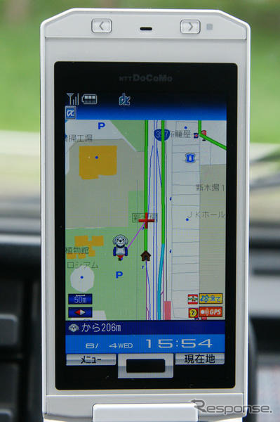【カーナビガイド'08夏 写真蔵】インクリメントP MapFanナビークル…カーナビライクなケータイナビを写真で見る