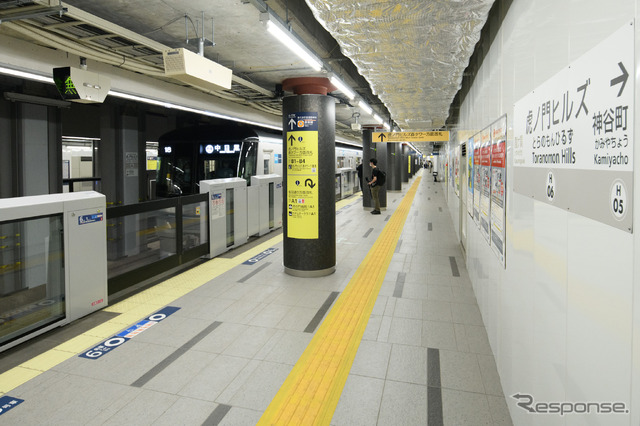 東京メトロ虎ノ門ヒルズ駅(6月6日)