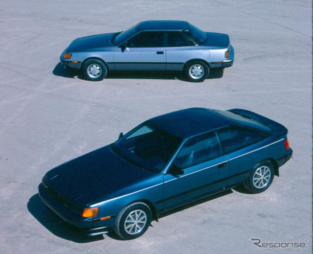 トヨタ・セリカ北米仕様(1986年型)。ノッチバッククーペは、日本では若干の仕様変更の上、コロナGTとして販売された。