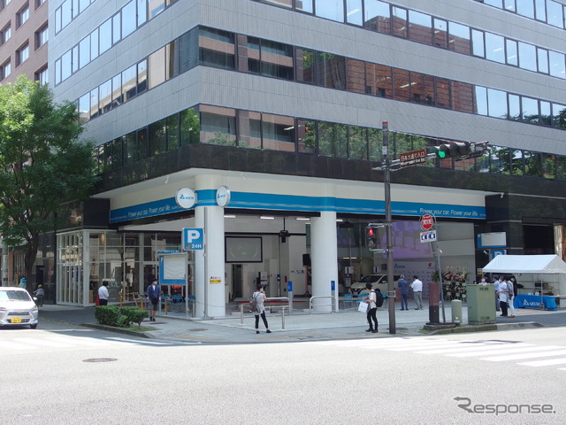 デルタ電子と出光興産との協業で運営するEV充放電ステーション(横浜市)