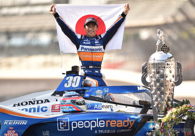 インディ500で3年ぶり2度目の優勝を達成した佐藤琢磨。