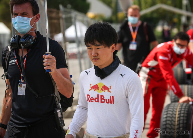 躍進を続ける角田裕毅(この写真は今季F2第6戦バルセロナ)