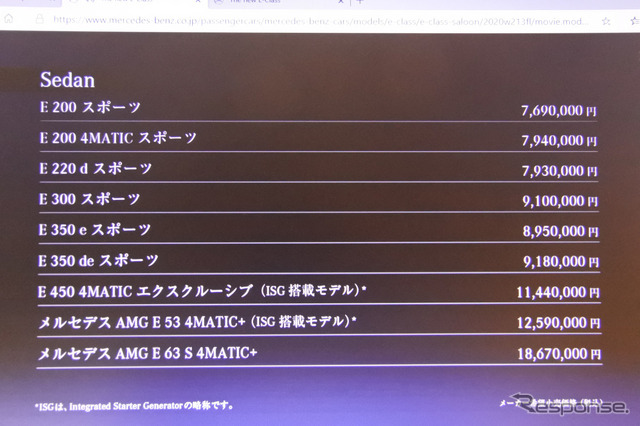 メルセデスベンツEクラス改良新型オンライン発表会