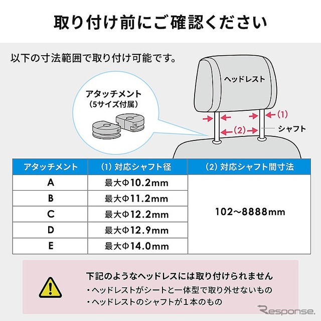 10.1型ヘッドレスト取り付け車載プレーヤー 200-CAR073