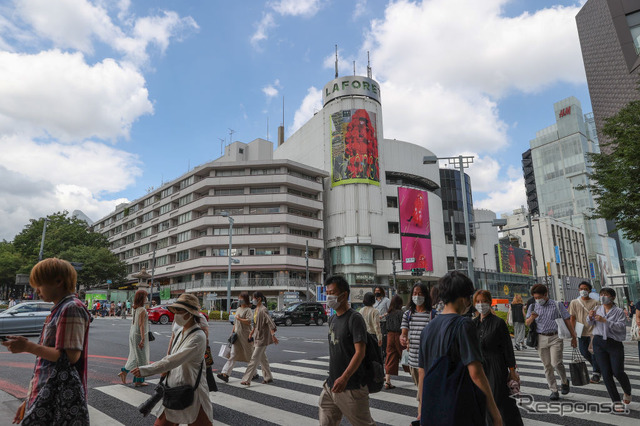 Go To発着対象となる東京（原宿、8月28日）