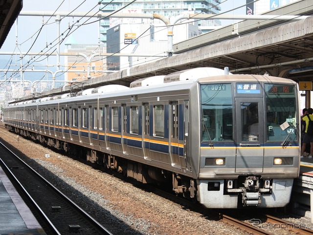 大阪以西の東海道・山陽本線では、姫路までが終電繰上げの対象となる。