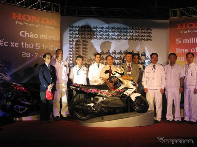 ホンダ、ベトナムの二輪車累計生産台数が500万台