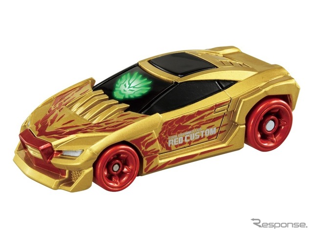 CG15コアグランナーレオ・レッドカスタムトミカ:2400円(税抜き、CG15コアグランナーイーグル・ブルーカスタムトミカとセット) (c) TOMY / アースグランナー・テレビ大阪