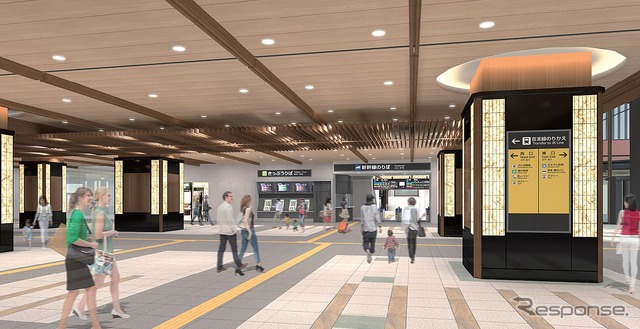 福井新駅舎のコンコースイメージ。
