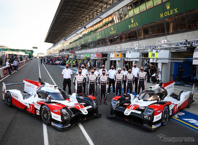 ルマンで3年連続総合優勝を飾ったトヨタ陣営(写真はレース前)。