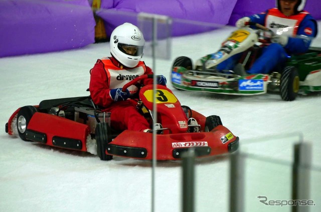 日本EVクラブが主催する第1回「SDGs ERK on ICE~氷上の電気レーシングカートの祭典」、新横浜スケートセンターで開催された