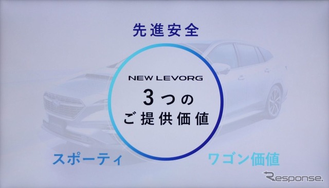 スバル・レヴォーグ新型:JALとコラボ発表会