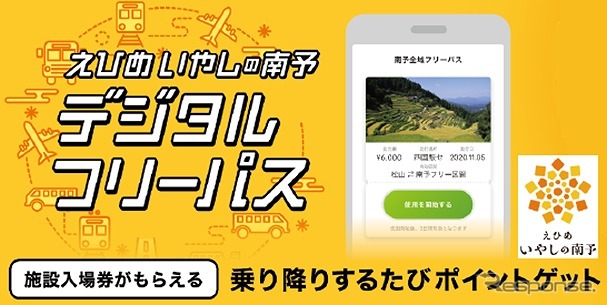 観光型MaaS「えひめ いやしの南予デジタルフリーパス」を販売