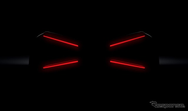 ブガッティの新型車のティザーイメージ
