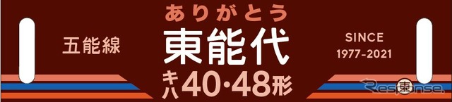 掲出されるサボのデザイン。五能線で運用されたキハ40系歴代の塗色をイメージしている。