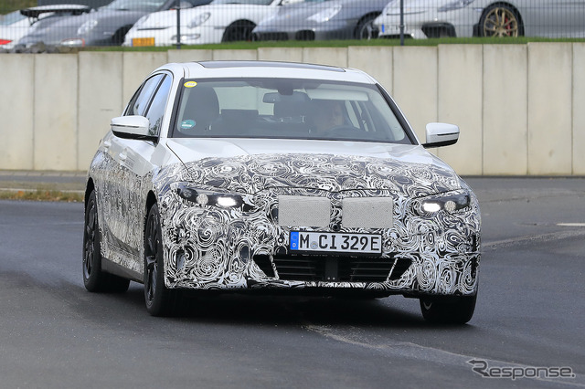 BMW 3シリーズEV(仮)市販型プロトタイプ(スクープ写真)