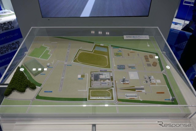 「福島ロボットテストフィールド」の全体を示した模型が展示された