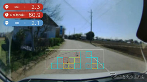 AIによる路面のひび割れ状況検知のイメージ