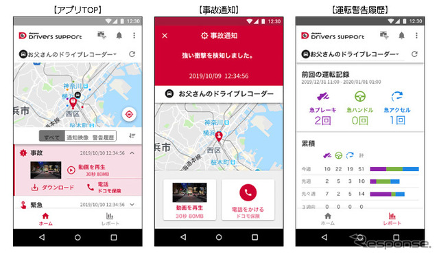 ドコモドライバーズサポート:アプリ画面イメージ