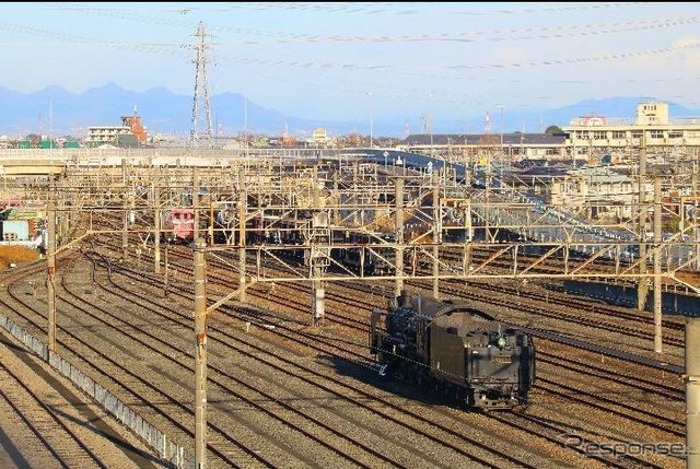 蒸機機関車や電気機関車の姿も見られた熊谷貨物ターミナル駅。