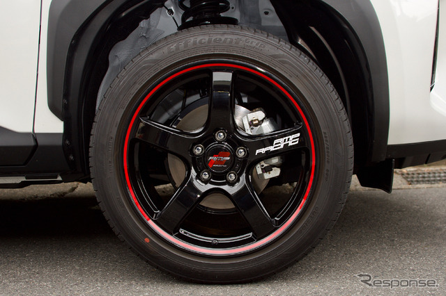 MiD RMPレーシング R50　推奨サイズ：18×8.5J Inset45 5H-114.3／カラー：ブラックリム/レッドライン／タイヤサイズ：225/50R18 ※チューナーサイズ