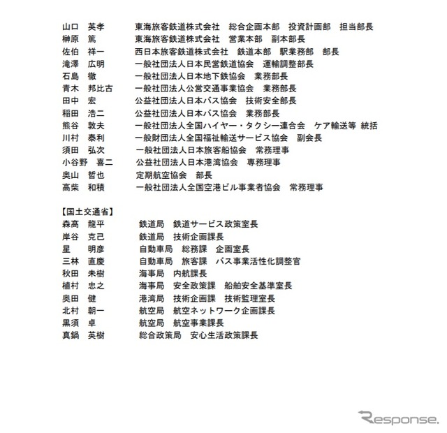 バリアフリー基準等に関する検討会の構成員