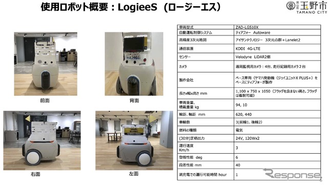 使用ロボット概要：LogieeS (ロージーエス）