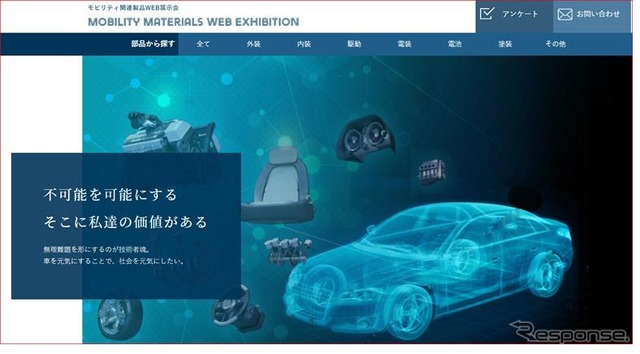 自動車関連業種向け特設ページ「Mobility Materials web Exhibition」