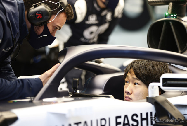 来季F1をアルファタウリ・ホンダで戦う角田裕毅(写真は20年12月15日のF1アブダビ若手テスト)。