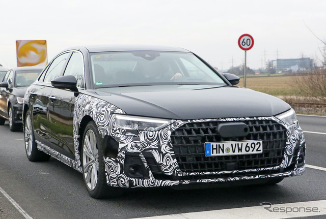 アウディ A8 改良新型プロトタイプ(スクープ写真)