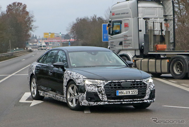 アウディ A8 改良新型プロトタイプ(スクープ写真)