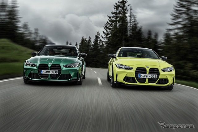 BMW M3コンペティション(左)とM4コンペティション(左)