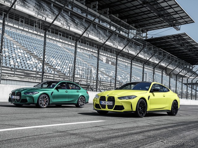 BMW M3コンペティション(左)とM4コンペティション(左)