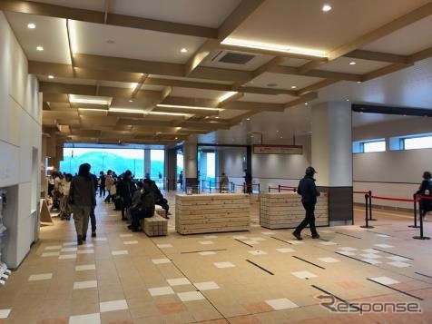 AIカメラ(混雑検知カメラ)設置箇所の早雲山駅舎内