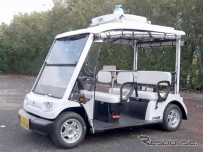 自動運転車両には自動運転開発向け車両を利用。自動運転 OS は、自動車メーカーの自動運転車両でも利用されているAutoware