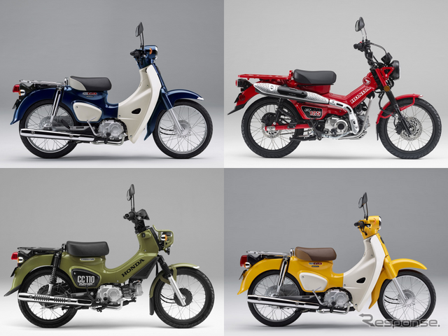 ホンダ スーパーカブ110(左上)、CT125・ハンターカブ(右上)、クロスカブ110(左下)、スーパーカブ50(右下)