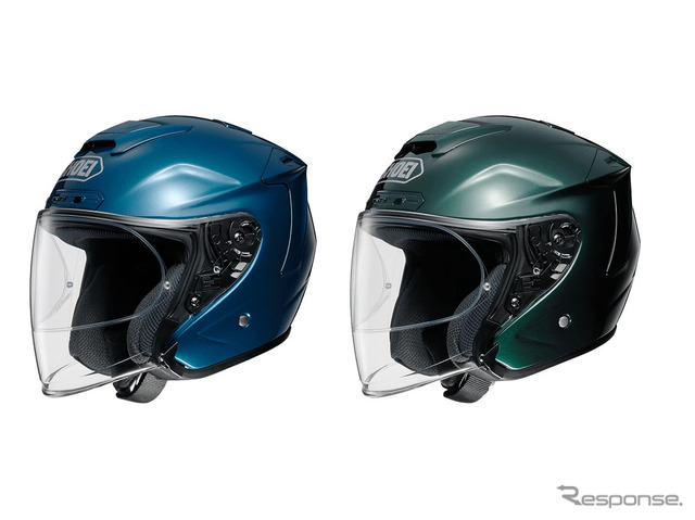 SHOEI J-FORCE IV ブリティッシュグリーン（右）とラグナブルー（左）