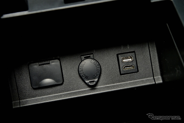 純正位置に装着されたUSB&HDMI端子部分