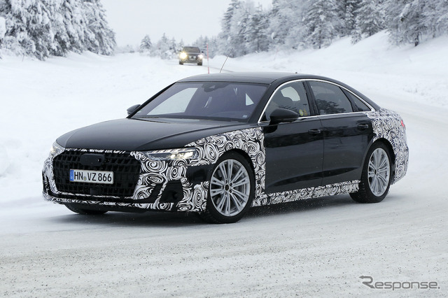 アウディ A8 改良新型プロトタイプ(スクープ写真)