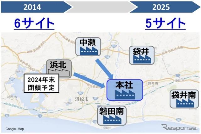 本社および周辺工場の生産拠点集約・再配置