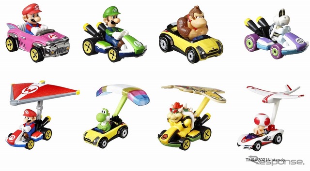ホットウィール マリオカート 4パック(上段)とホットウィール マリオカート グライダーアソート(下段)
