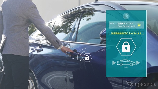 シェアリングカーでのドアの施錠・解錠シーン